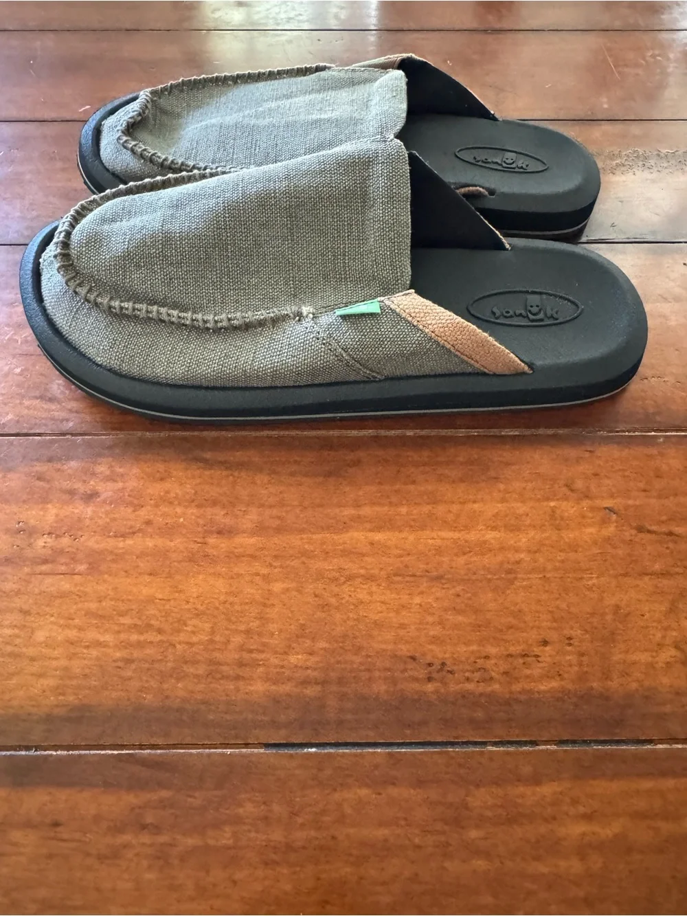 Sanuk Men's Slip-On Casual Loafers in Olive Green